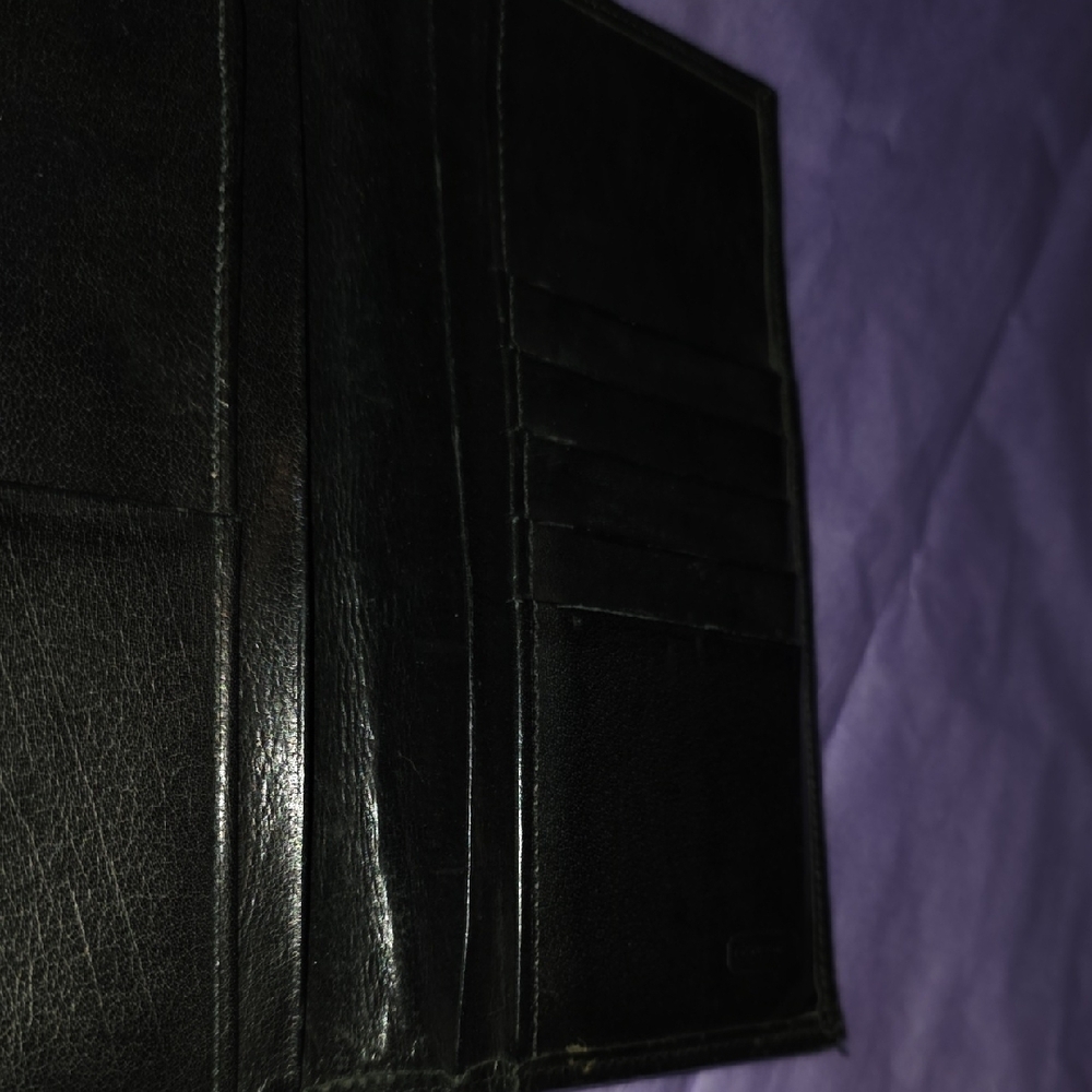 Vintage Classic COACH Checkbook, Credit Card Black Leather Wallet - Picture 5 of 14